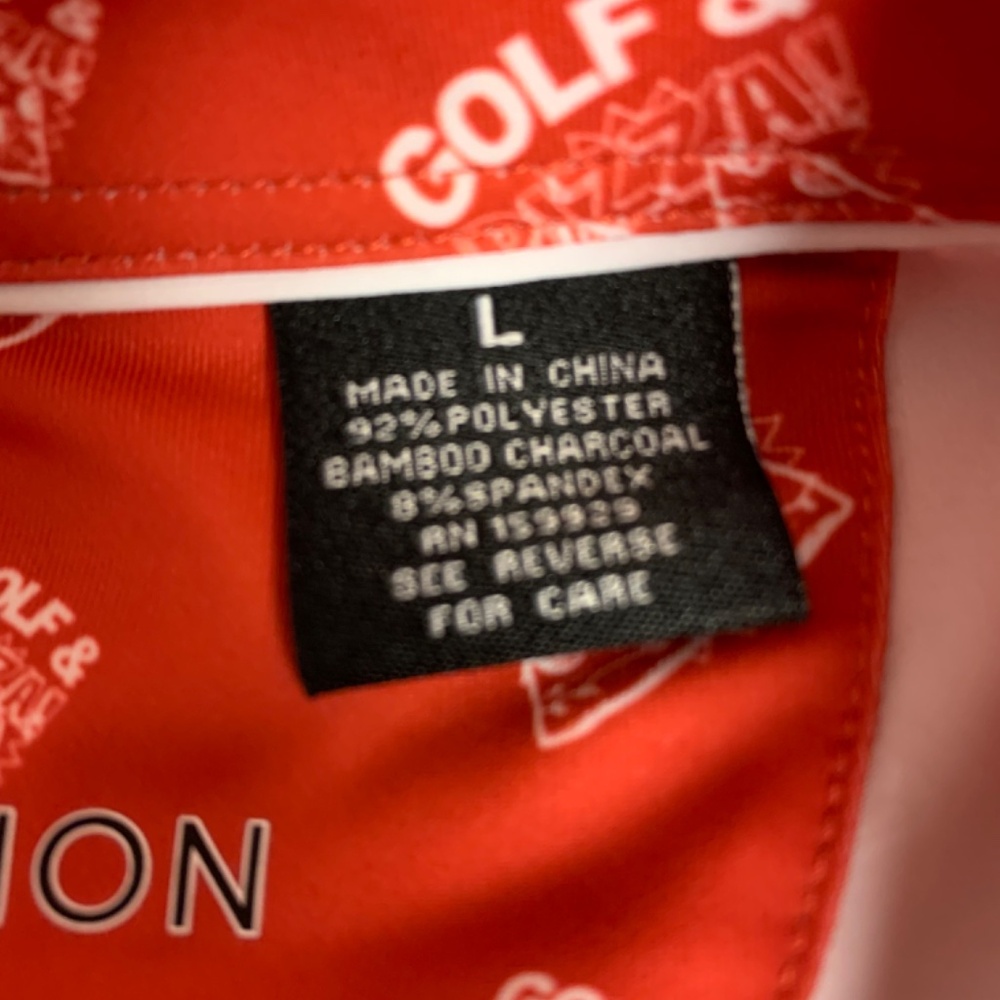 Swing Juice men’s polo SZ L golf quirky fun unique pizza lightweight bamboo - Picture 4 of 8